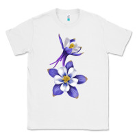 White Colorado Rocky Mountain Columbine Flower Classic Tee - RanaPortraitStore