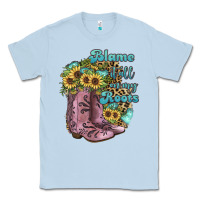 Dusty Blue Blame It All On My Roots Classic Tee - JahusDesignShop