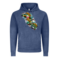 Vintage Denim Baja California Sur State Of Mexico Map Vintage Hoodie - RanaPortraitStore