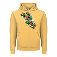 Vintage Mustard Baja California Sur State Of Mexico Map Vintage Hoodie - RanaPortraitStore