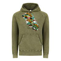 Vintage Olive Baja California Sur State Of Mexico Map Vintage Hoodie - RanaPortraitStore