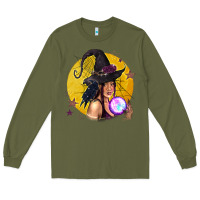 Army Green Black Witch Long Sleeve Tee - texasbilliewilder