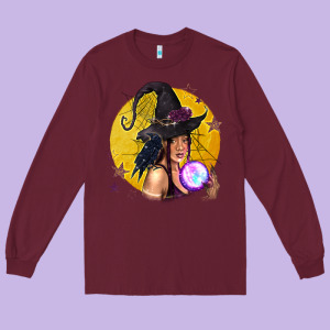 Black Witch Long Sleeve Tee Designed By Texasbilliewilder