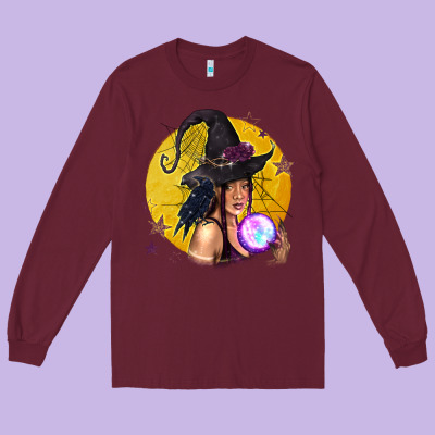 Black Witch Long Sleeve Tee Designed By Texasbilliewilder