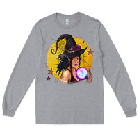 Heather Grey Black Witch Long Sleeve Tee - texasbilliewilder