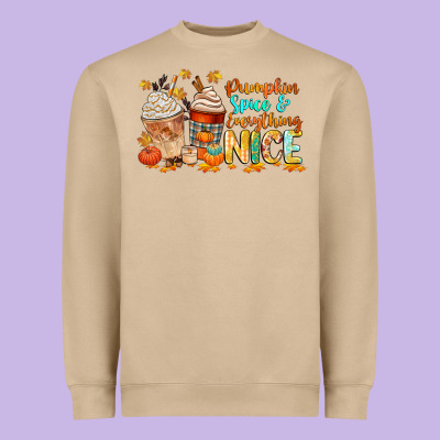 Pumpkin Spice And Everything Nice Heavyweight Sweatshirt Designed By Cowgirlartshop