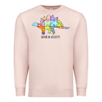Pale Pink Titi Pretty Art Love And Accept Premium Sweatshirt - CowhideDigitalArt
