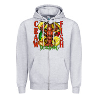 Heather Grey Crawfish season Zipper Hoodie - FaDigitalArtStudio
