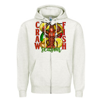 Oatmeal Heather Crawfish season Zipper Hoodie - FaDigitalArtStudio
