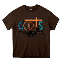 Chocolate Brown god is still waiting your story Heavy Core Tee - MaliasSmallBusiness
