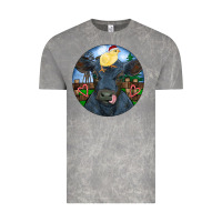 Cloud Rock Black Angus Cattle with Santa Chick Christmas Vintage Tee - RanaPortraitStore