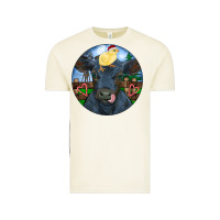 Vintage Arctic Black Angus Cattle with Santa Chick Christmas Vintage Tee - RanaPortraitStore