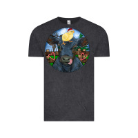 Black Angus Cattle With Santa Chick Christmas Vintage Tee | Teevron