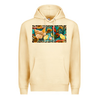 Pina Colada Chicken rooster and chicks with leopard Premium Hoodie - RanaPortraitStore