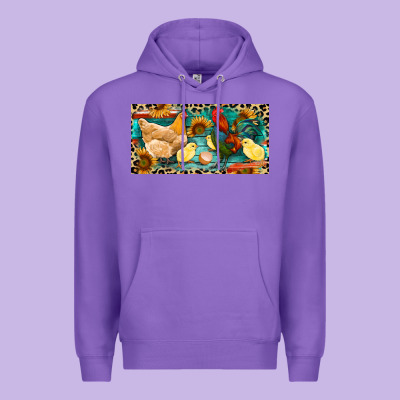 Chicken Rooster And Chicks With Leopard Premium Hoodie Designed By Ranaportraitstore