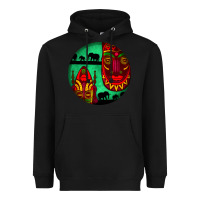 Black african masks round earrings 3 Heavyweight Hoodie - BundleAndBundleShop