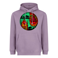 Lavender african masks round earrings 3 Heavyweight Hoodie - BundleAndBundleShop