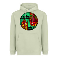 Matcha african masks round earrings 3 Heavyweight Hoodie - BundleAndBundleShop