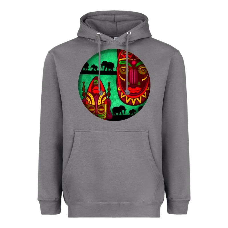 African Masks Round Earrings 3 Heavyweight Hoodie by BundleAndBundleShop | Teevron
