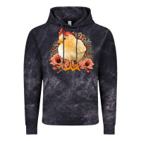 Cloud Black Chick with Flowers Leopard Background Vintage Hoodie - Bettercallsaul