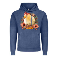 Vintage Denim Chick with Flowers Leopard Background Vintage Hoodie - Bettercallsaul