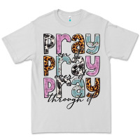 Dove Grey pray on it pray over it pray through it Premium Tee - NancyCooperArtShop