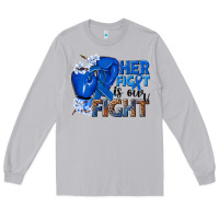 Moon Dust Her fight is our fight Colon Cancer blue ribbon Long Sleeve Tee - NancyCooperArtShop