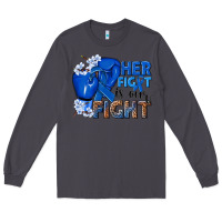 Smoke Her fight is our fight Colon Cancer blue ribbon Long Sleeve Tee - NancyCooperArtShop