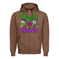 Chestnut Spooky Season Coffee Cups Zipper Hoodie - FaDigitalArtStudio