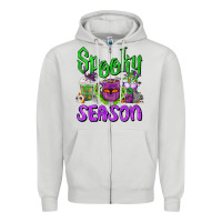 Dove Grey Spooky Season Coffee Cups Zipper Hoodie - FaDigitalArtStudio