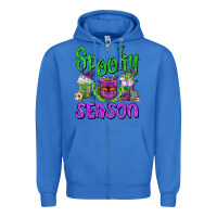 True Royal Spooky Season Coffee Cups Zipper Hoodie - FaDigitalArtStudio
