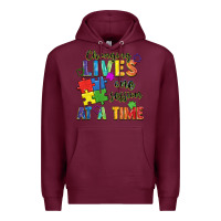 Burgundy Changing lives one session at a time Premium Hoodie - FaDigitalArtStudio