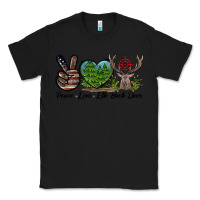 Black Peace Love Elk Buck Deer Classic Tee - LillyAllenDesigns