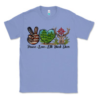 Colony Blue Peace Love Elk Buck Deer Classic Tee - LillyAllenDesigns