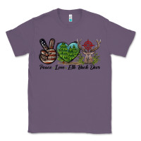 Lavender Peace Love Elk Buck Deer Classic Tee - LillyAllenDesigns