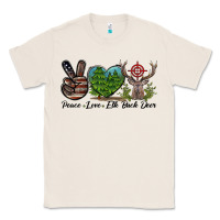 Natural Peace Love Elk Buck Deer Classic Tee - LillyAllenDesigns