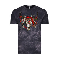 Cloud Black Western Christmas Bull Skull Vintage Tee - RanaPortraitStore