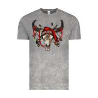 Cloud Rock Western Christmas Bull Skull Vintage Tee - RanaPortraitStore