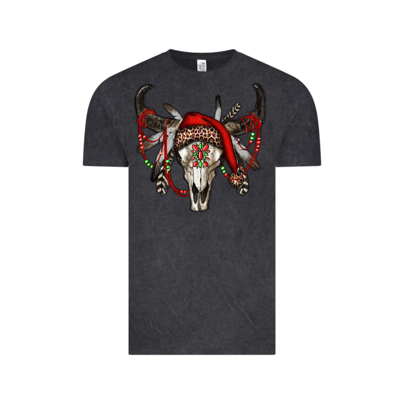 Western Christmas Bull Skull Vintage Tee by RanaPortraitStore | Teevron