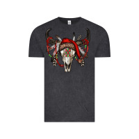 Vintage Black Western Christmas Bull Skull Vintage Tee - RanaPortraitStore