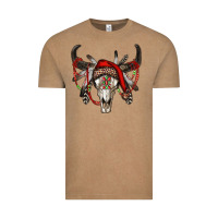 Vintage Coffee Western Christmas Bull Skull Vintage Tee - RanaPortraitStore