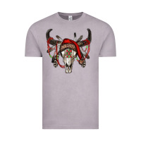 Vintage Zinc Western Christmas Bull Skull Vintage Tee - RanaPortraitStore