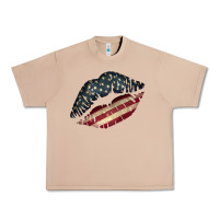 Burro Vintage American Flag Lips Urban Heavy Tee - Bettercallsaul