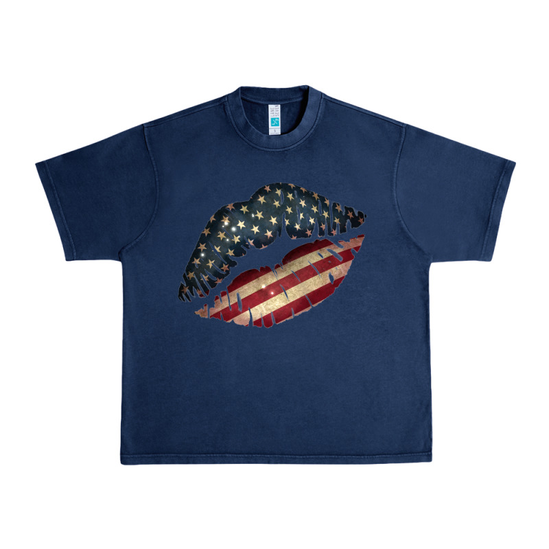 Vintage American Flag Lips Urban Heavy Tee by Bettercallsaul | Teevron