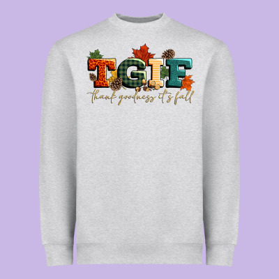 Tgif Thank Goodness Its Fall Heavyweight Sweatshirt Designed By Cowgirlartshop