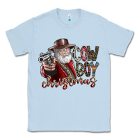 Dusty Blue cowboy christmas Classic Tee - SublimationCraftShop