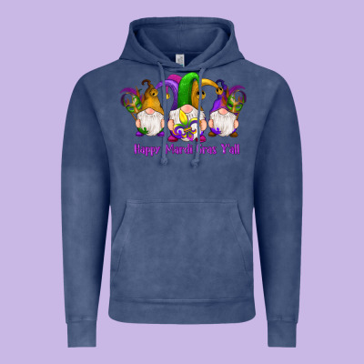 Happy Mardi Gras Y'all Gnomes Vintage Hoodie Designed By Ranaportraitstore