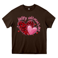 Chocolate Brown happy valentine's day hearts Heavy Core Tee - MaliasSmallBusiness
