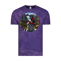 Cloud Purple Black Angus Family Vintage Tee - RanaPortraitStore