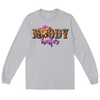 Moon Dust Moody Heifer with Leopard Long Sleeve Tee - texasbilliewilder